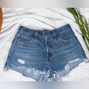 Levi’s 501 Jean Shorts Cut Offs Mid Rise Button Fly - Size 27  26 *ALTERED*